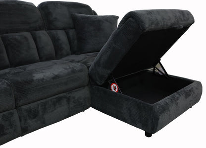 Power Reclining Sectional with Popup Sleeper and Power Chaise - Charcoal Gray