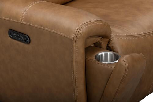 Glove Noce Soft Tan Power Dual Reclining Sofa and Console Loveseat