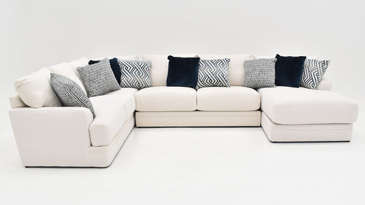 Polaris Sugar White Sectional with Chaise