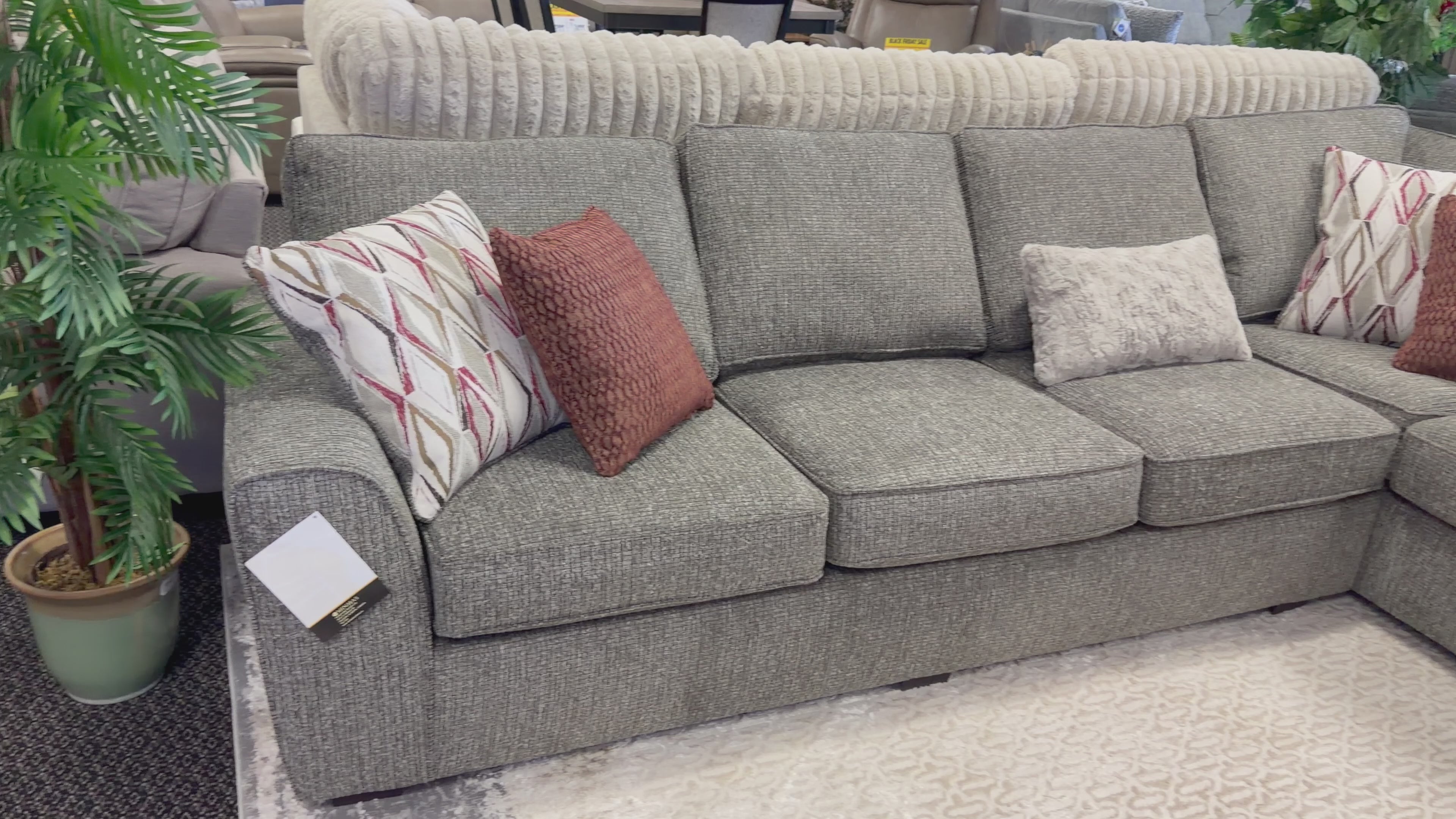 Login Fossil Charcoal Gray Sectional