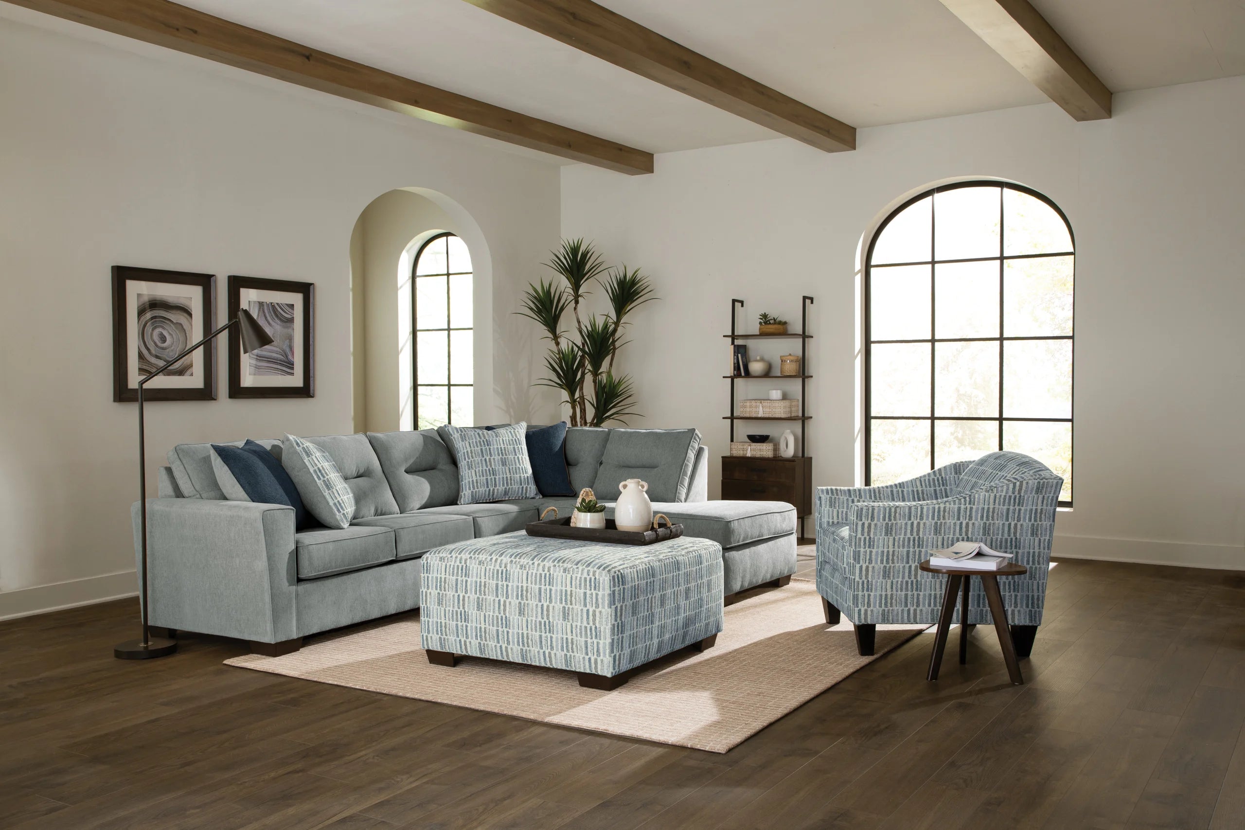 Bono Slate Two Piece Sectional with Chaise