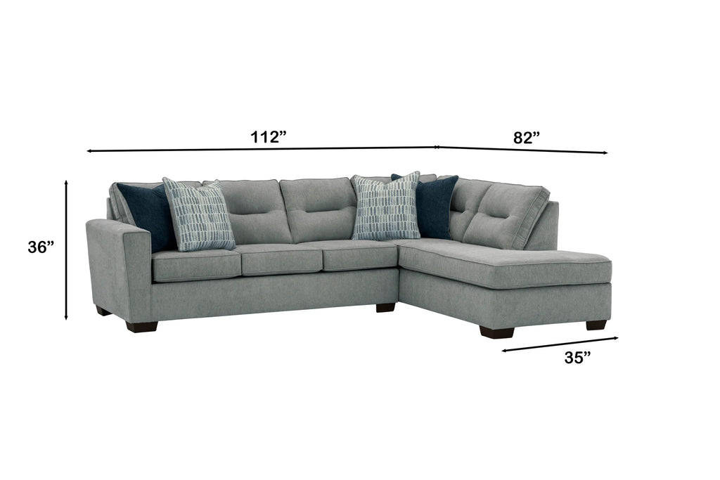 Bono Slate Two Piece Sectional with Chaise