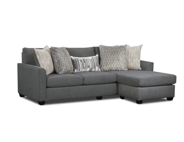 Irving Charcoal Reversible USB Chaise Sofa with Drop Down Table