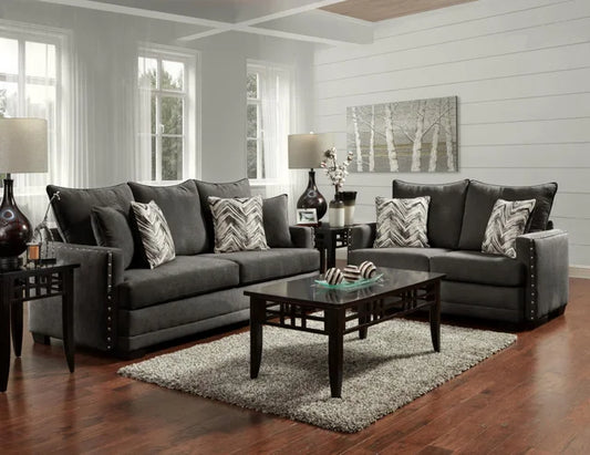 Chevy Charcoal Sofa and Loveseat