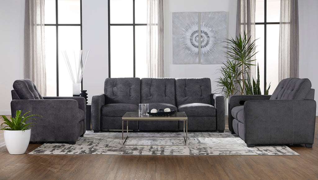 Shadow Gray Reclining Sofa and Reclining Loveseat
