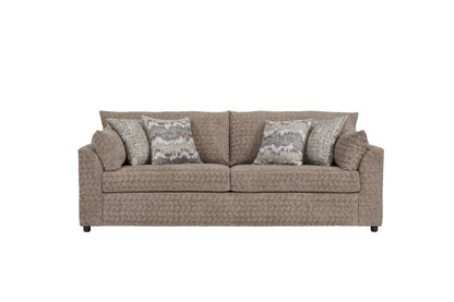 Super Soft Toffee Brown Cuddler Sofa and Loveseat