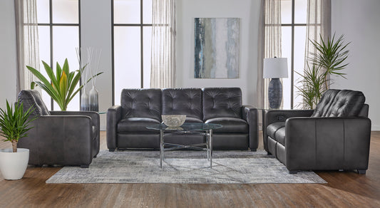 Walnut Brown Reclining Sofa and Reclining Loveseat