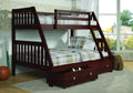 Dark Cappuccino Twin over Full Drawer Bunkbed
