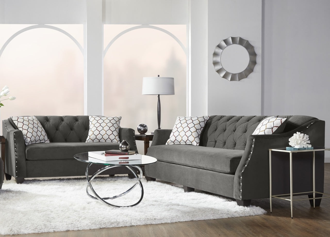 Bing Ash Sofa and Loveseat