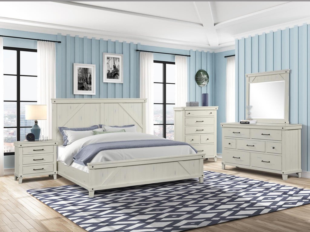 Closeout Spruce Creek Farmhouse White King Bedroom Set