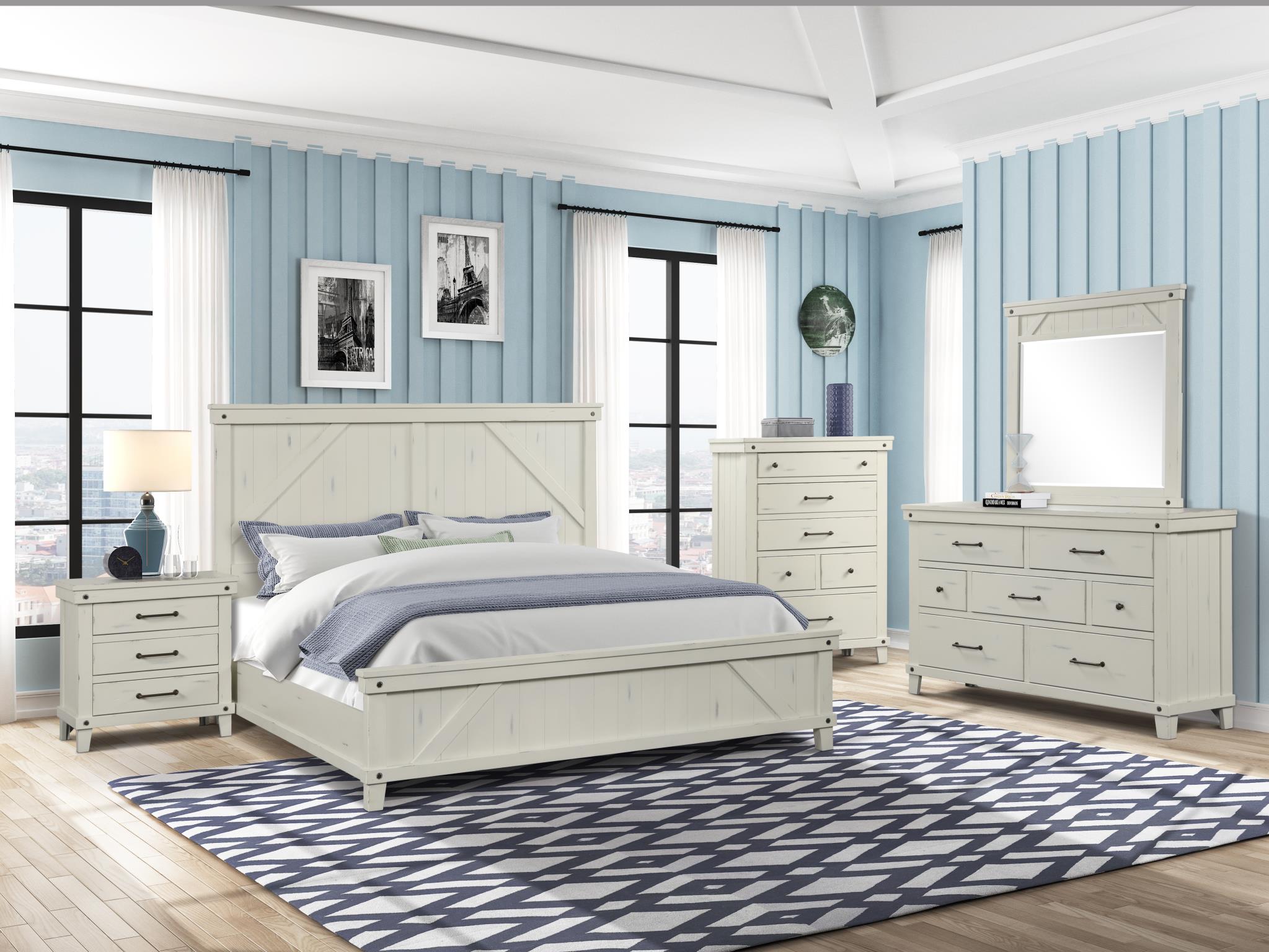 Closeout Spruce Creek Farmhouse White King Bedroom Set