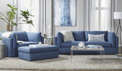 Navy Relax Low Profile Sofa and Cuddle Chair