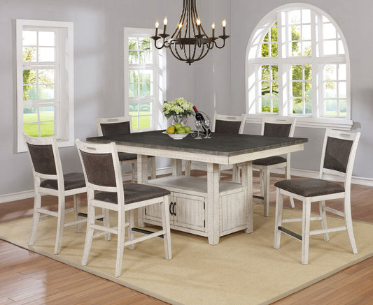 Driftwood White and Gray Storage Dining Set