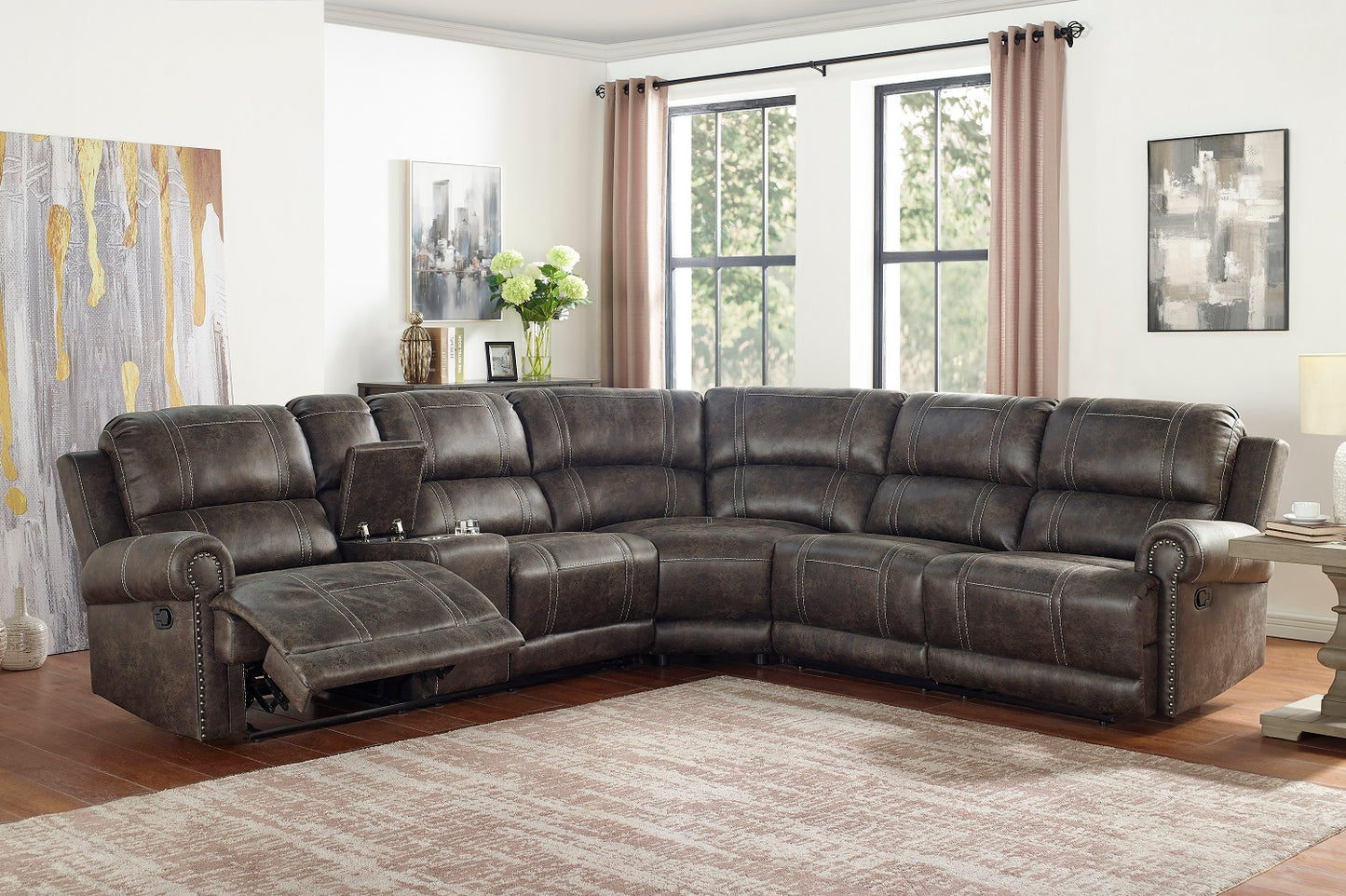 Walnut Grand Comfort Reclining Sectional