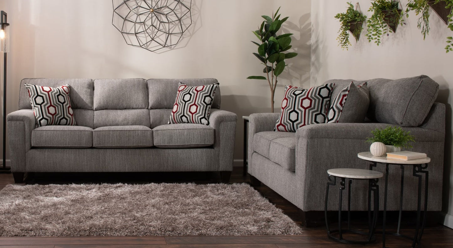 Concrete Gray Sofa and Loveseat