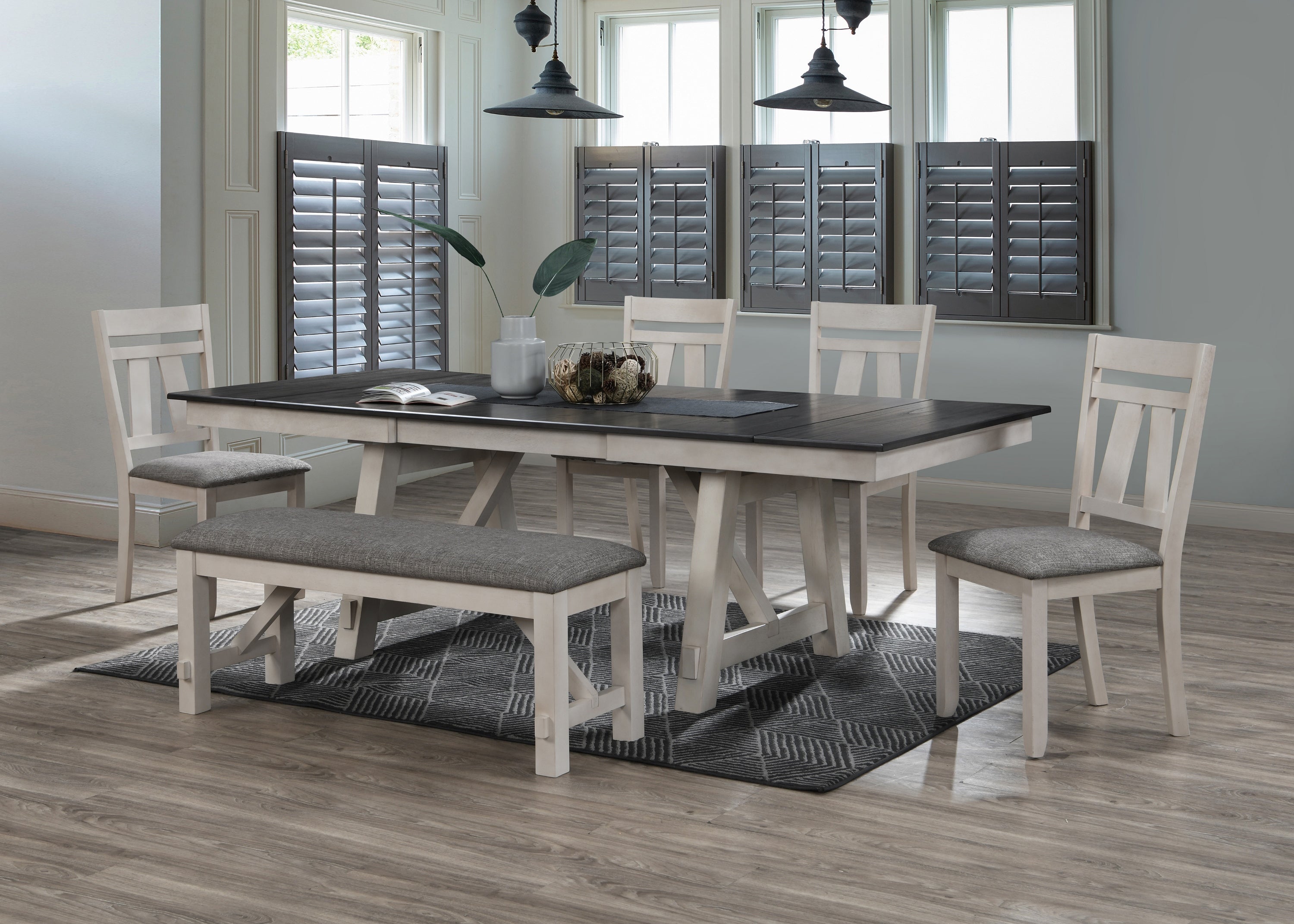 Farmhouse Chalk White And Gray Dining