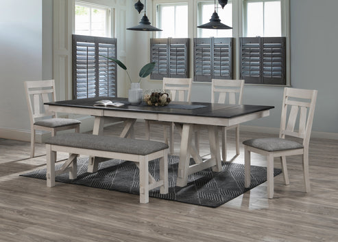 Farmhouse Chalk White and Gray Dining Set – My Furniture Place