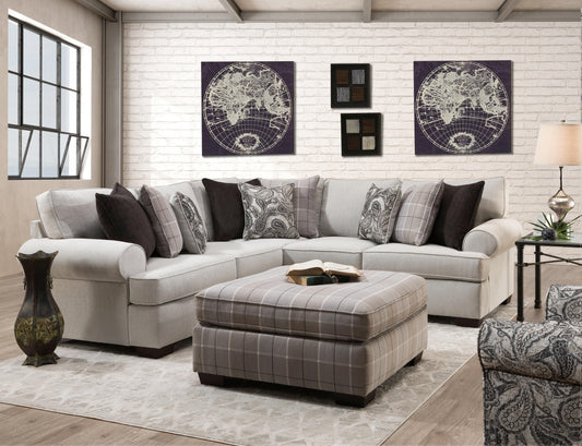 Alabaster Gray Paisley Sectional