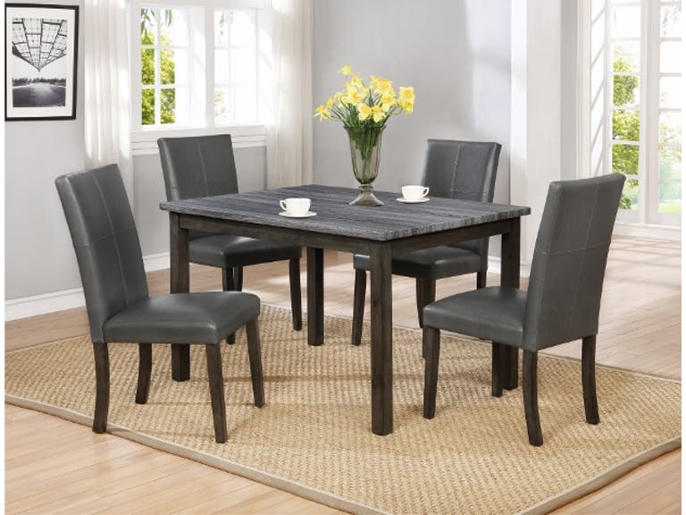 Pompei Gray Marble Dining Set