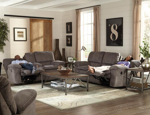 Catnapper Reyes Graphite Reclining Sofa and Loveseat