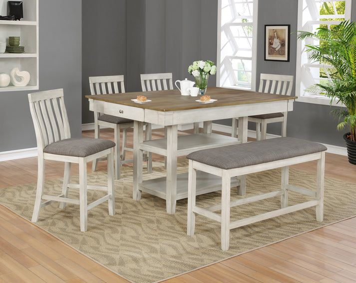 Farmhouse Antique White Counter Dining Set – My Furniture Place