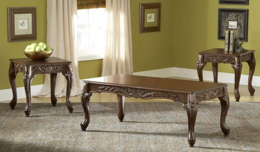 Carved Cherry Coffee Table Set by Serta Upholstery , Occasional Table Sets - Serta Upholstery, My Furniture Place