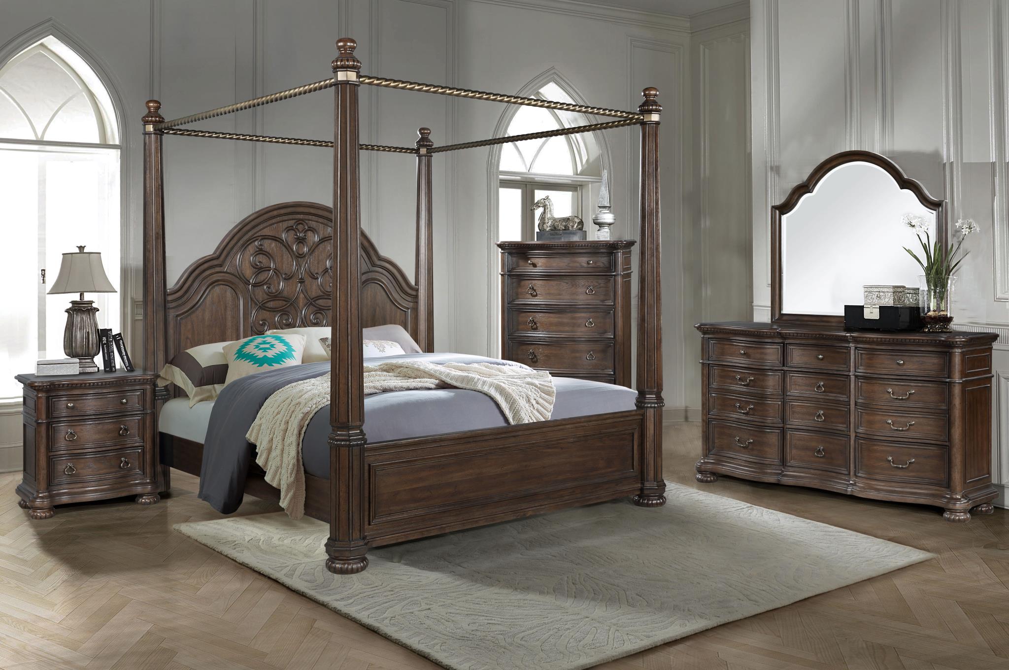 Closeout- Majestic Canopy Queen Bedroom Set