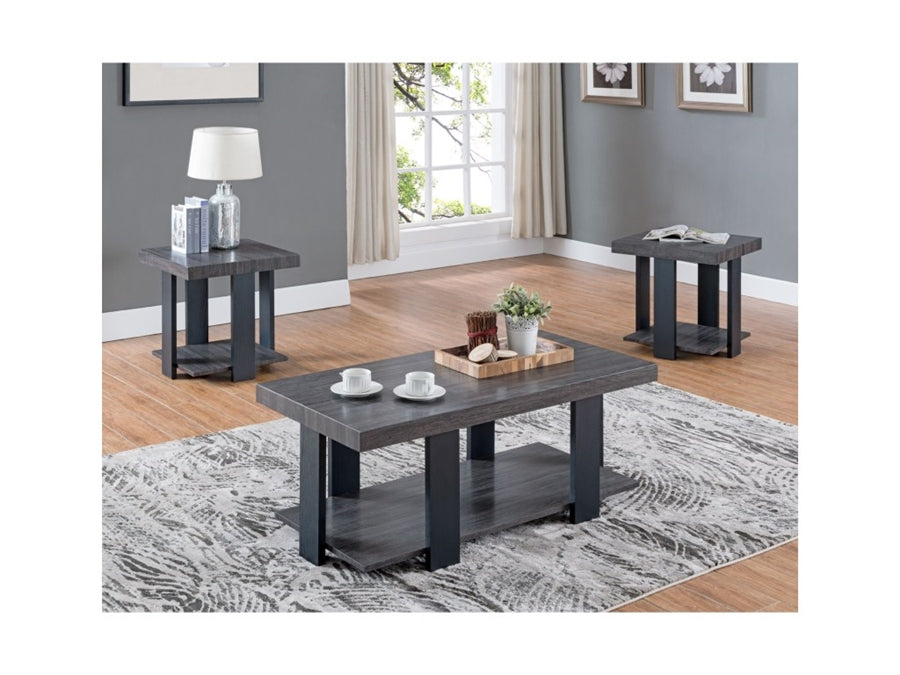 Contemporary Charcoal Gray Coffee Table Set