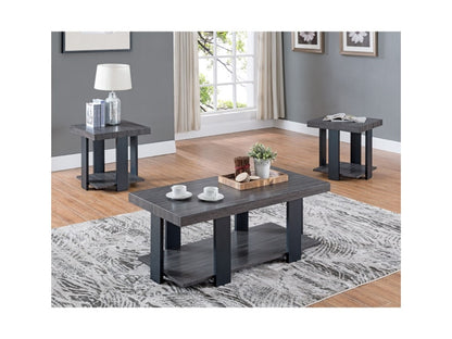 Contemporary Charcoal Gray Coffee Table Set