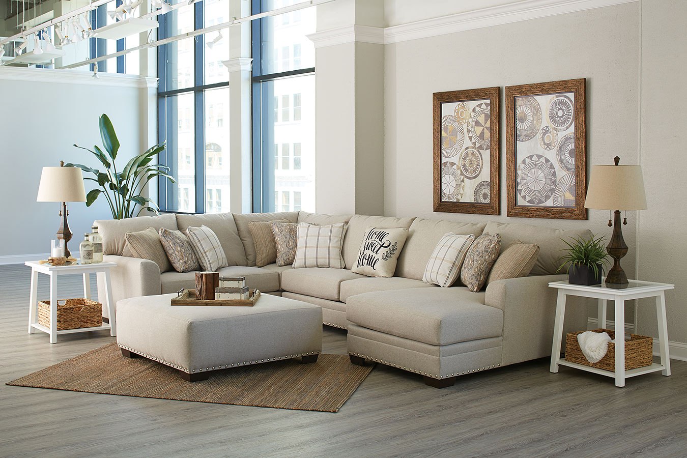 Home Sweet Home Farmhouse Chaise Sectional