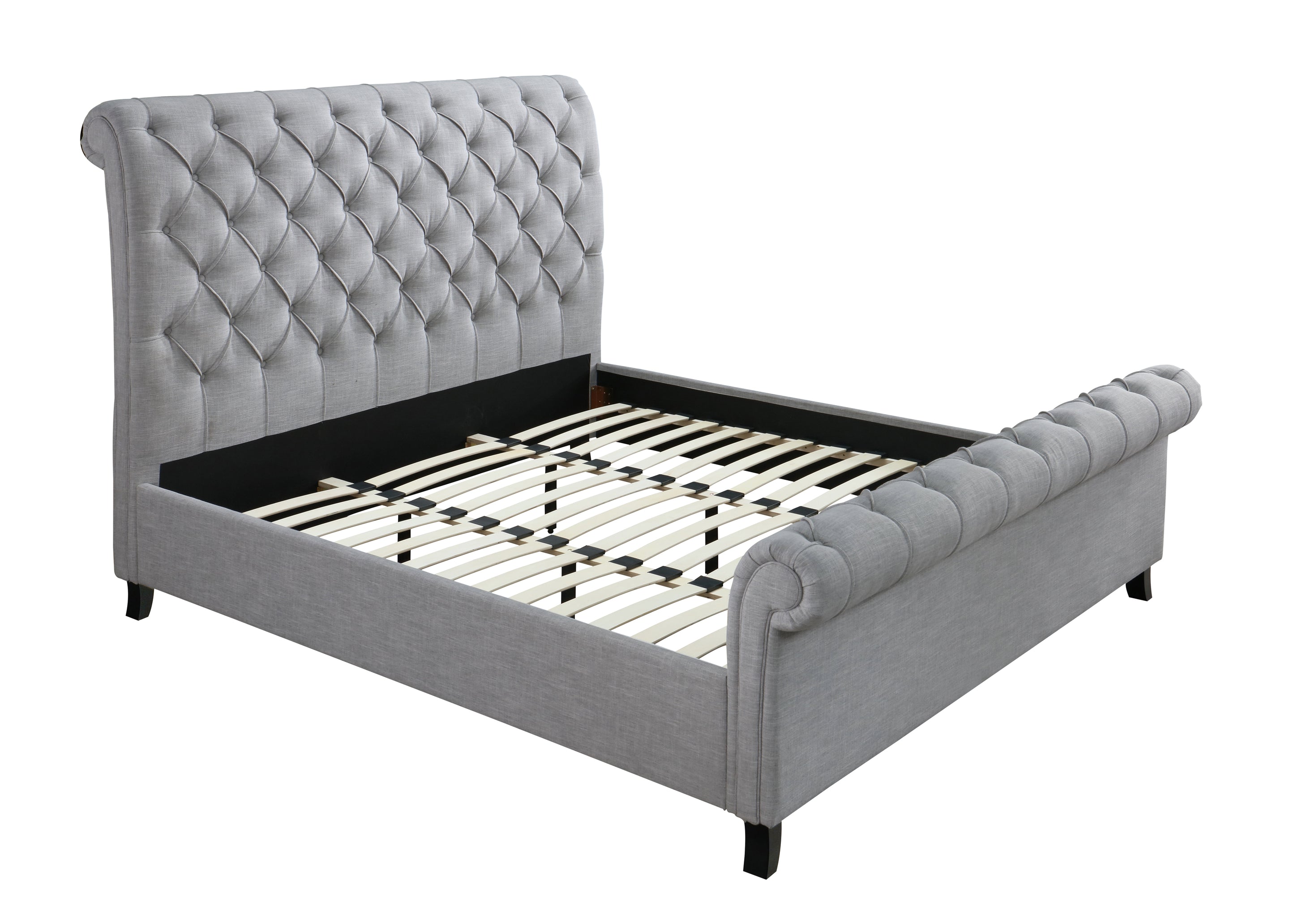 Crown Mark Kate Gray Upholstered Bed My Furniture Place