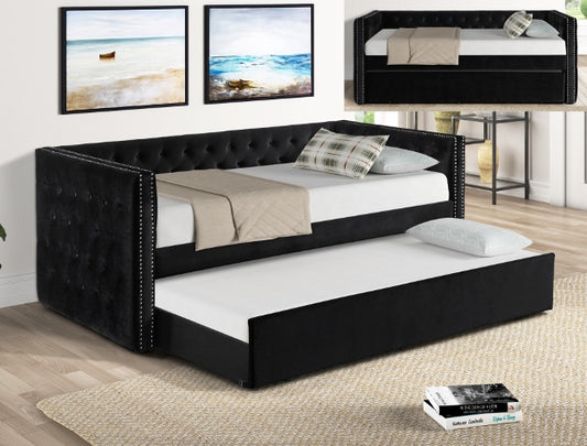 Trina Black Tufted Daybed