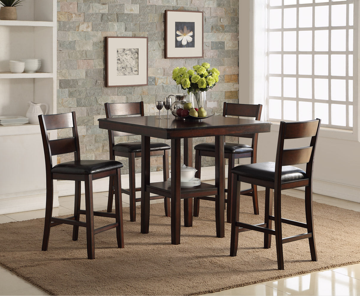 Cromwell Brown Square Counter Dining Set