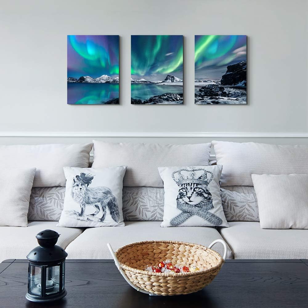 Farmhouse Wall Art Aurora Scenery Painting On Canvas Wall Decorations – My  Furniture Place
