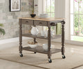 Taupe & Natural Kitchen Island