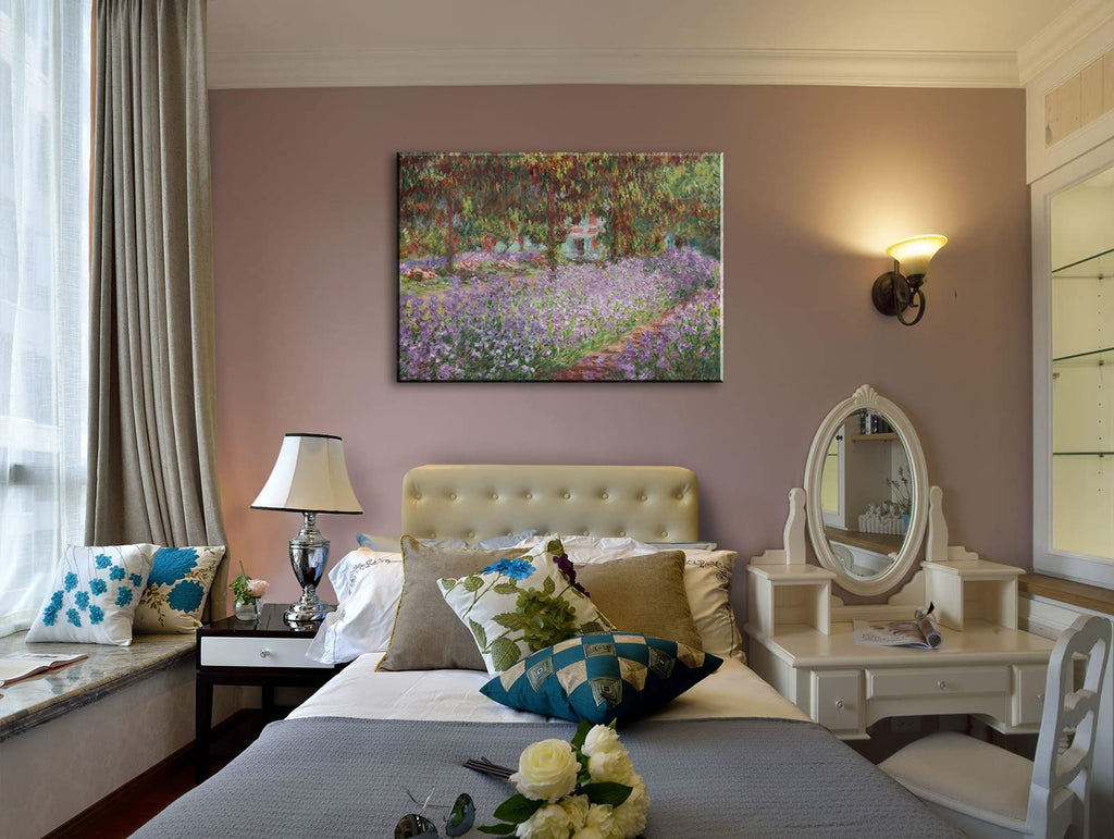 Irises in Monet's Garden, 1900 by Claude Monet - Large Canvas Art Wall Decor Painting Print Framed -24" x 36"