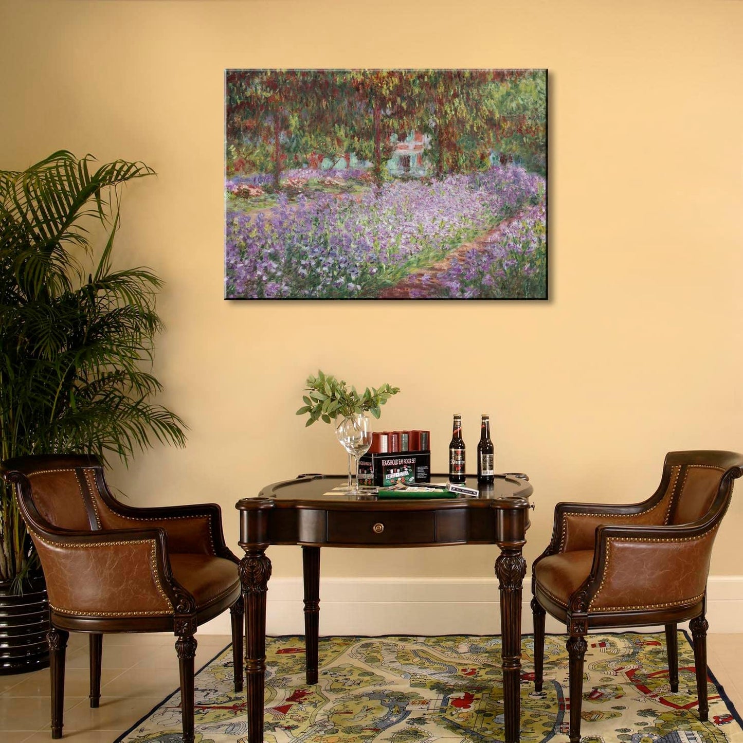 Irises in Monet's Garden, 1900 by Claude Monet - Large Canvas Art Wall Decor Painting Print Framed -24" x 36"