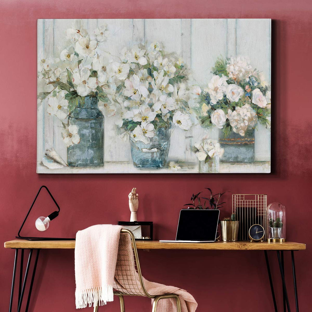 WEXFORD HOME Landscape Canvas Wall Art Abstract Floral Forest Modern Pictures Artwork Decoration for Living Room Kitchen Bathroom Office, Ready to Hang