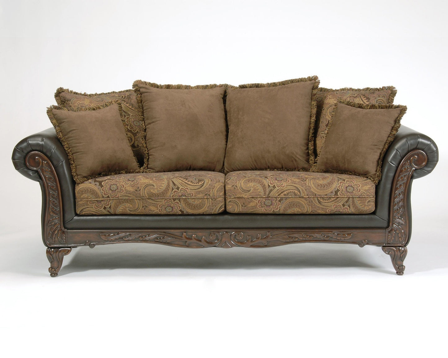 Silas Raisin wood trim sofa and loveseat by Serta Upholstery
