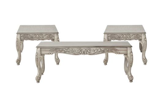 Antique Rubbed Almond Coffee Table Set