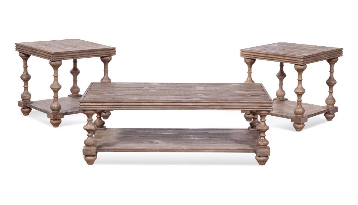 Wirebrush Driftwood Coffee Table Set