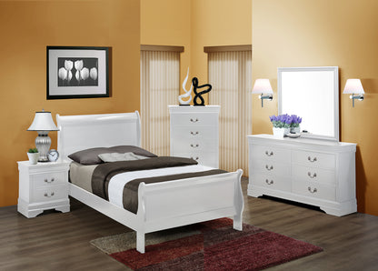 White Twin Sleigh Bedroom Set