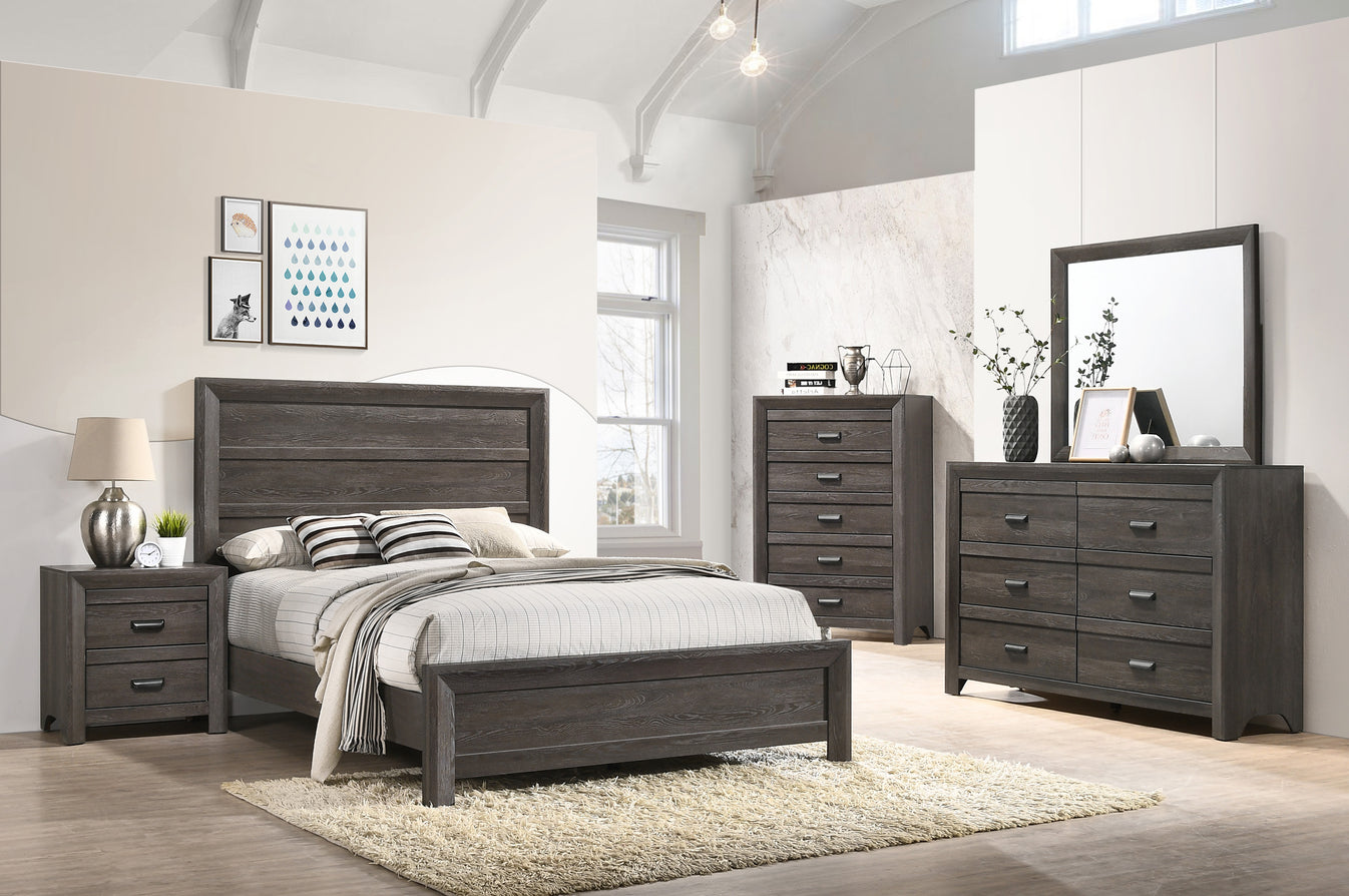 Dark Gray Panel Full Bedroom Set – My Furniture Place