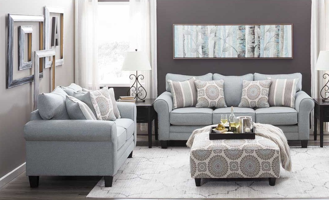 Coastal Mist Sofa and Loveseat