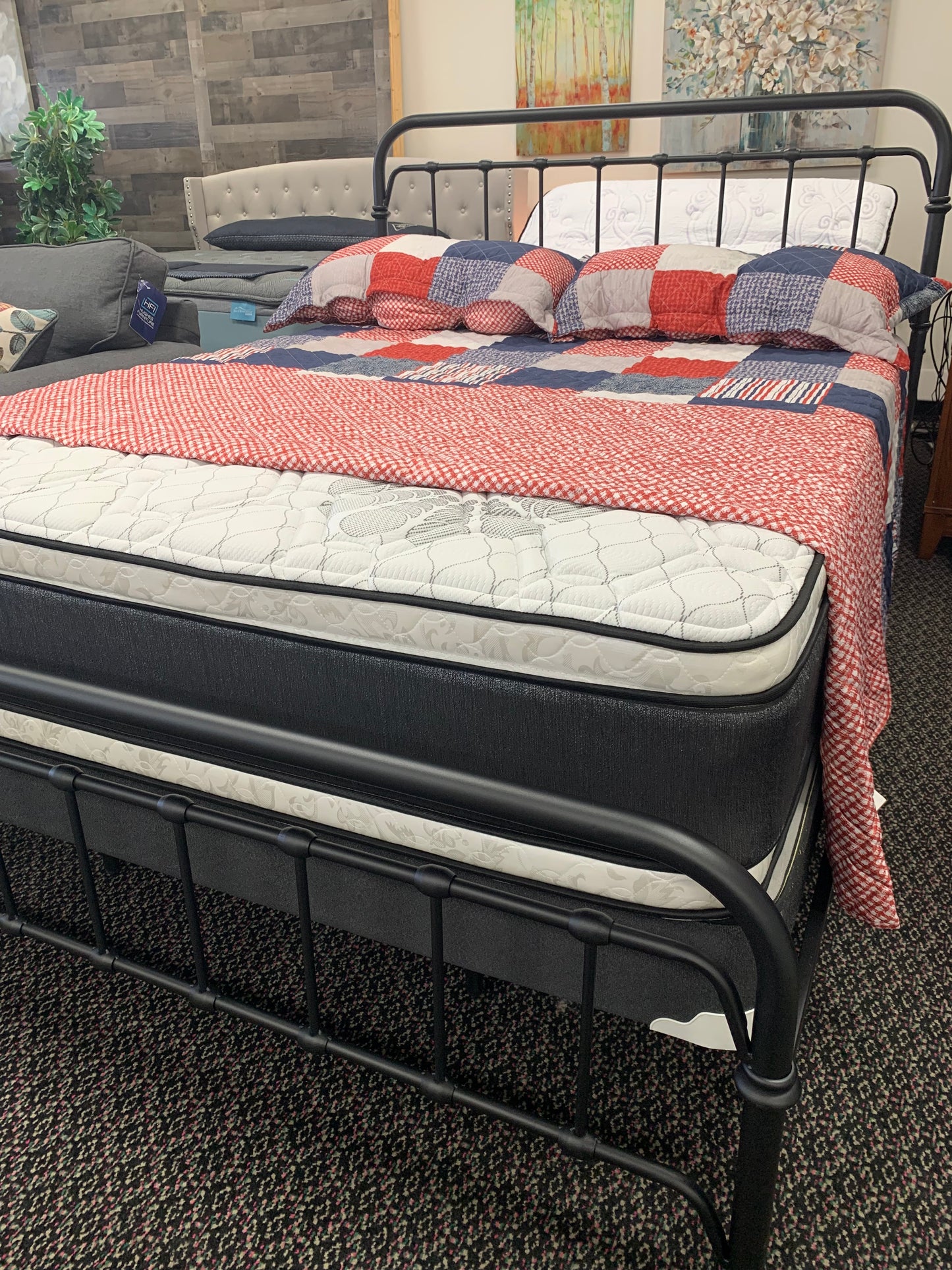 Farmhouse Black Metal Bed in a Box