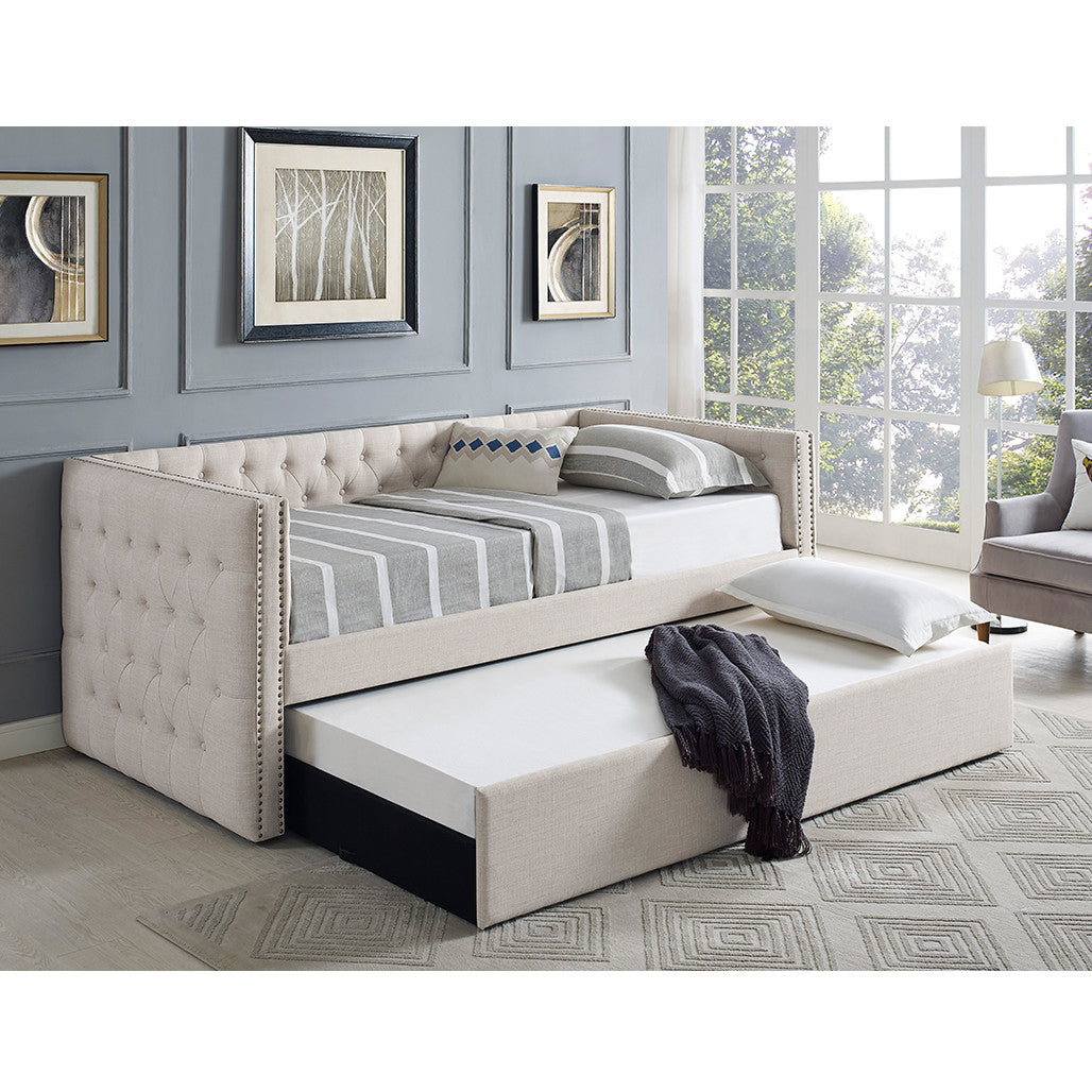 Trina Ivory Tufted Daybed