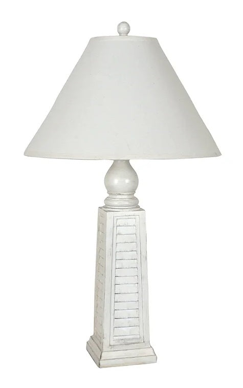 Brushed White Shutter Table Lamp