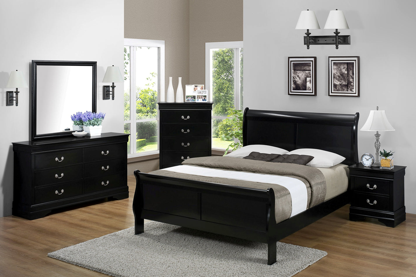 Black Full Sleigh Bedroom Set – My Furniture Place