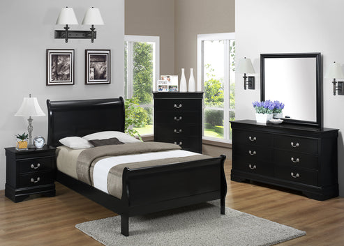 Black Twin Sleigh Bedroom Set – My Furniture Place