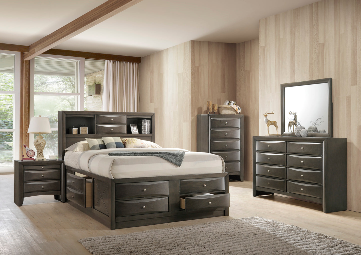 Emily Captain Gray King Bedroom Set